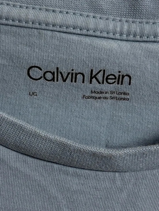 Calvin Klein Light Blue Logo Crew Neck Tee - Picture 3 of 4